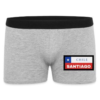 Santiago City en drapeau chilien - Boxer Homme - gris chiné - Devant