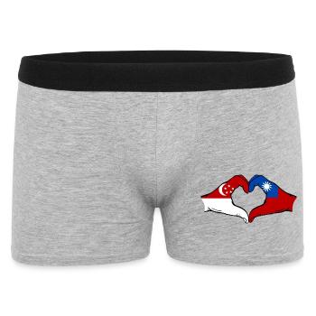 Singapur Taiwan Hände Herzform - Männer Boxer Shorts - Grau meliert - Vorne