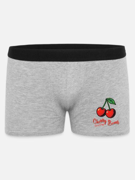 Kirsch-Mädchen - Männer Boxer Shorts - Grau meliert