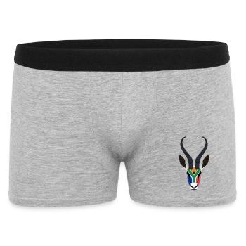 SPRINGBOK HEAD IN SOUTH AFRICAN COLOURS - Men's Boxer Shorts - heather grey - Front