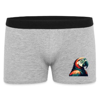 Parrot Cartoon Character Colorful Pet Animal - Men's Boxer Shorts - heather grey - Front