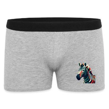 Zebra Cartoon Figur Buntes Haustier Tier - Männer Boxer Shorts - Grau meliert - Vorne