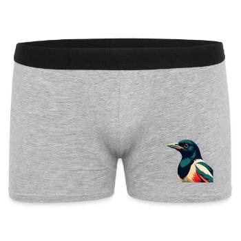 Magpie Cartoon Character Colorful Pet Animal - Men's Boxer Shorts - heather grey - Front