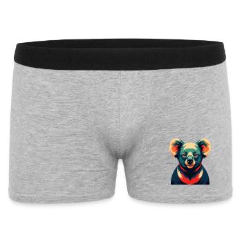 Koala Zeichentrickfigur Buntes Haustier Tier - Männer Boxer Shorts - Grau meliert - Vorne