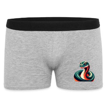 Anaconda Cartoon Character Colorful Pet Animal - Men's Boxer Shorts - heather grey - Front