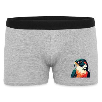 Falke Cartoon Figur Buntes Haustier Tier - Männer Boxer Shorts - Grau meliert - Vorne