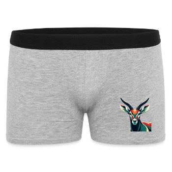 Antilope Zeichentrickfigur Buntes Haustier Tier - Männer Boxer Shorts - Grau meliert - Vorne