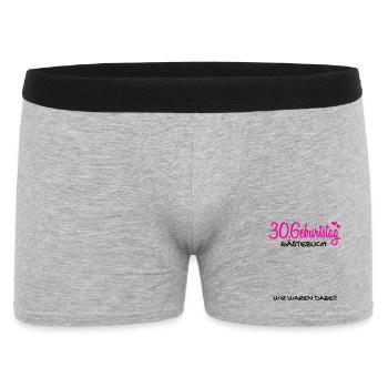 30 Geburtstag Gästebuch Deko Geschenk - Männer Boxer Shorts - Grau meliert - Vorne