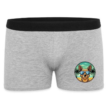 Englische Spielzeug Terrier Hund Rasse Cartoon Sonnenbrille - Männer Boxer Shorts - Grau meliert - Vorne