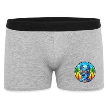 Blaue thailändische Ridgeback Hunderasse Cartoon Sonnenbrille - Männer Boxer Shorts - Grau meliert - Vorne
