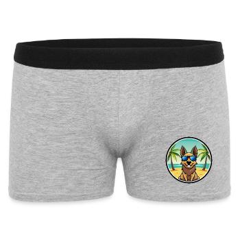 Australian Cattle Dog Rasse Cartoon Sonnenbrille Strand - Männer Boxer Shorts - Grau meliert - Vorne