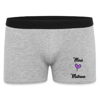 GELIEBTE. VIELEN DANK. DANKE HERRIN - Männer Boxer Shorts - Grau meliert - Vorne