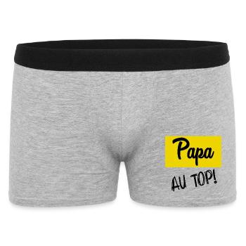 BONNE FÊTE PAPA. PAPA - Boxer Homme - gris chiné - Devant