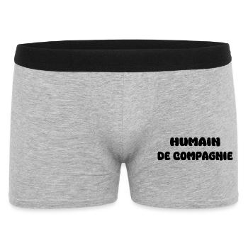 Humain de compagnie | humour. - Boxer Homme - gris chiné - Devant