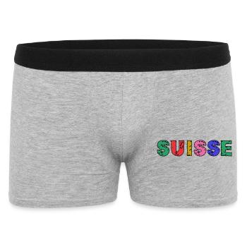 SUISSE. PAYS. GENEVE. HUMOUR. DRAPEAU. GENEVE - Boxer Homme - gris chiné - Devant