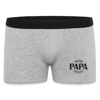 Bester Papa der Welt - Männer Boxer Shorts - Grau meliert - Vorne