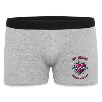 My Heart Beats For You - Männer Boxer Shorts - Grau meliert - Vorne
