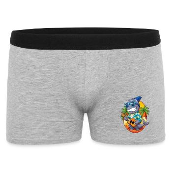 Lustige Robbe Sommer Strand Sonnenbrille Hawaiianisch - Männer Boxer Shorts - Grau meliert - Vorne