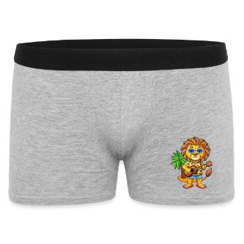 Lustige Löwe Sommer Strand Sonnenbrille Hawaiianisch - Männer Boxer Shorts - Grau meliert - Vorne