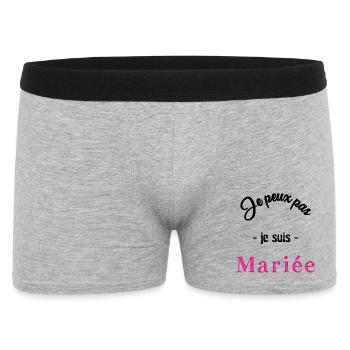 MARIEE. COEUR. COUPLE. JUST MARRIED. EVJF - Boxer Homme - gris chiné - Devant