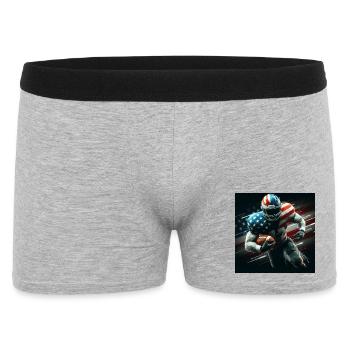Patriotischer American Football - Männer Boxer Shorts - Grau meliert - Vorne