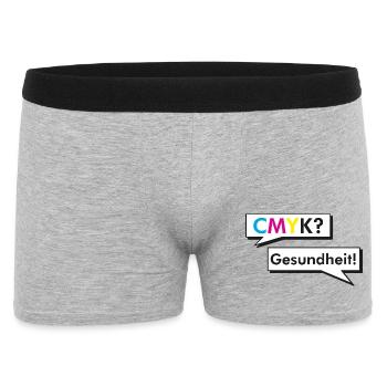 CMYK Grafiker Nerd Spruch Geschenk Shirt - Männer Boxer Shorts - Grau meliert - Vorne