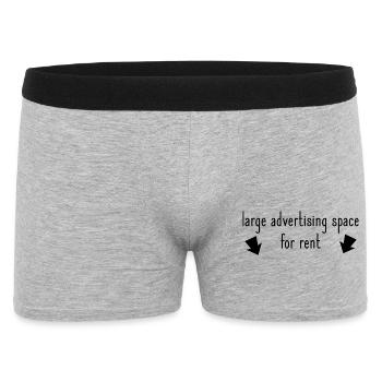 advertising space - große Werbefläche zu vermieten - Männer Boxer Shorts - Grau meliert - Vorne