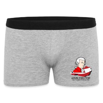 Wolfgang Amadeus Mozart - greatest composer - Männer Boxer Shorts - Grau meliert - Vorne