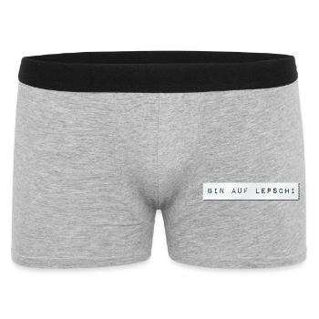 bin auf Lepschi - Männer Boxer Shorts - Grau meliert - Vorne