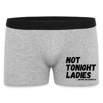 not tonight Ladies - bin nur zum Saufen da - Männer Boxer Shorts - Grau meliert - Vorne