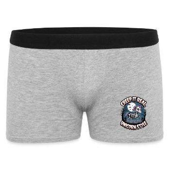 Grusel es im echten Einhorn-Stil - Männer Boxer Shorts - Grau meliert - Vorne