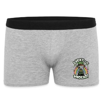 Glück, Untote zu sein! - Männer Boxer Shorts - Grau meliert - Vorne