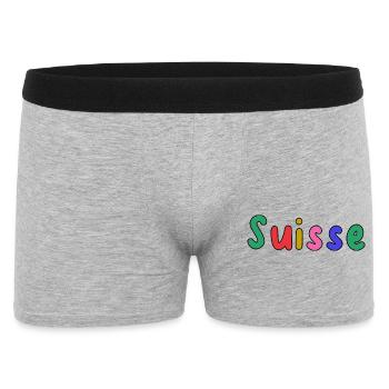 SUISSE. PAYS. GENEVE. HUMOUR. DRAPEAU - Boxer Homme - gris chiné - Devant