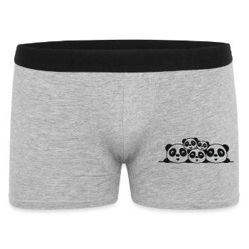 Family Pandas 2 parents 3 children - Men's Boxer Shorts - heather grey - Front