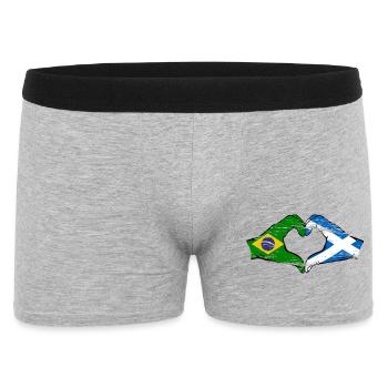 Brésil Ecosse drapeau mains forme de coeur utilisé - Boxer Homme - gris chiné - Devant