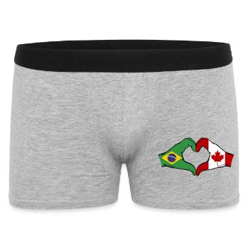 Brazil Canada Flag Hands Heart Shape - Men's Boxer Shorts - heather grey - Front