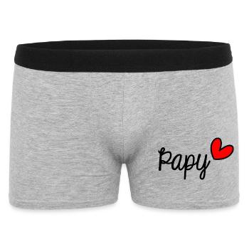 PAPY. FÊTE DES PÈRES. BONNE FÊTE PAPY - Boxer Homme - gris chiné - Devant