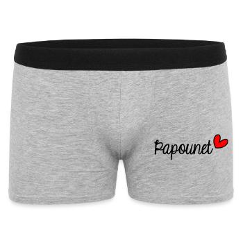 PAPOUNET. PAPA. FÊTE DES PÈRES. BONNE FÊTE PAPA - Boxer Homme - gris chiné - Devant