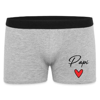 PAPI. PAPA. FÊTE DES PÈRES. BONNE FÊTE PAPA - Boxer Homme - gris chiné - Devant
