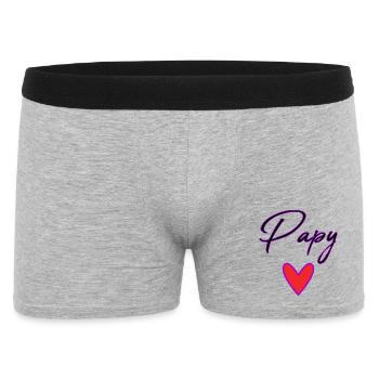 PAPY. PAPA. FÊTE DES PÈRES. BONNE FÊTE PAPA - Boxer Homme - gris chiné - Devant