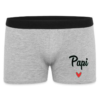 PAPY. PAPA. FÊTE DES PÈRES. BONNE FÊTE PAPA. BONNE - Boxer Homme - gris chiné - Devant