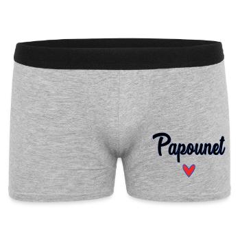 PAPOUNET. PAPA. FÊTE DES PÈRES. BONNE FÊTE PAPA - Boxer Homme - gris chiné - Devant