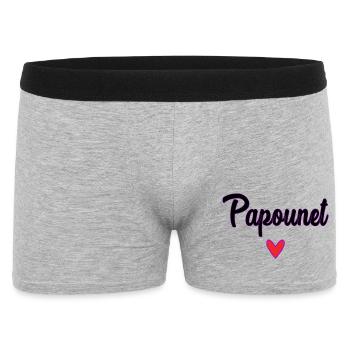 PAPOUNET. PAPA. FÊTE DES PÈRES. BONNE FÊTE PAPA - Boxer Homme - gris chiné - Devant