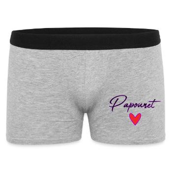 PAPOUNET. PAPA. FÊTE DES PÈRES. BONNE FÊTE PAPA - Boxer Homme - gris chiné - Devant