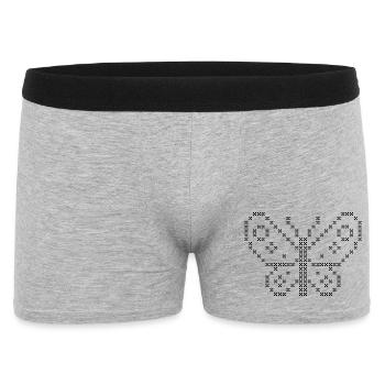 Point de croix BUTTERFLY noir - Boxer Homme - gris chiné - Devant