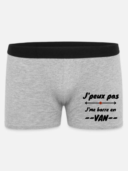 Design "I can't I bar't myself in van" - Männer Boxer Shorts - Grau meliert