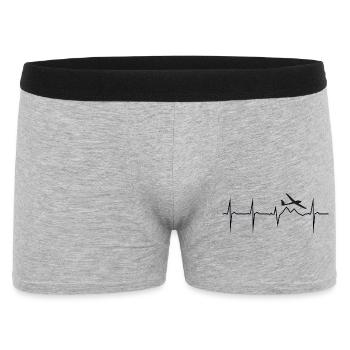mein herz schlägt für segelflugzeug - Männer Boxer Shorts - Grau meliert - Vorne
