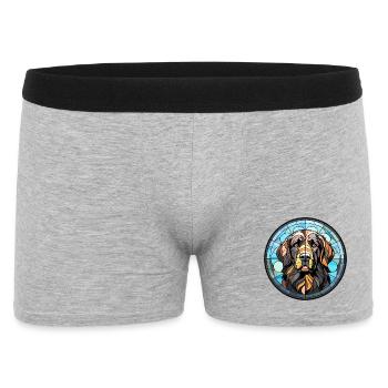 Neufundländer Hunderasse Aquarellglas - Männer Boxer Shorts - Grau meliert - Vorne