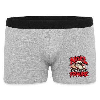 Rebellisches Weihnachten: Wütender Santa - Männer Boxer Shorts - Grau meliert - Vorne