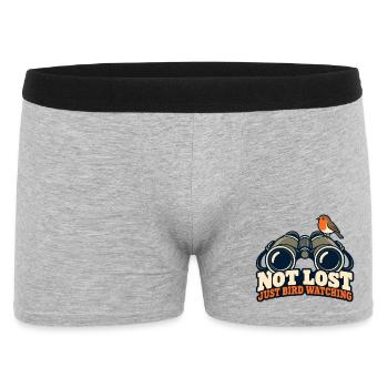 Nicht verlorene Vogelbeobachtung - Männer Boxer Shorts - Grau meliert - Vorne
